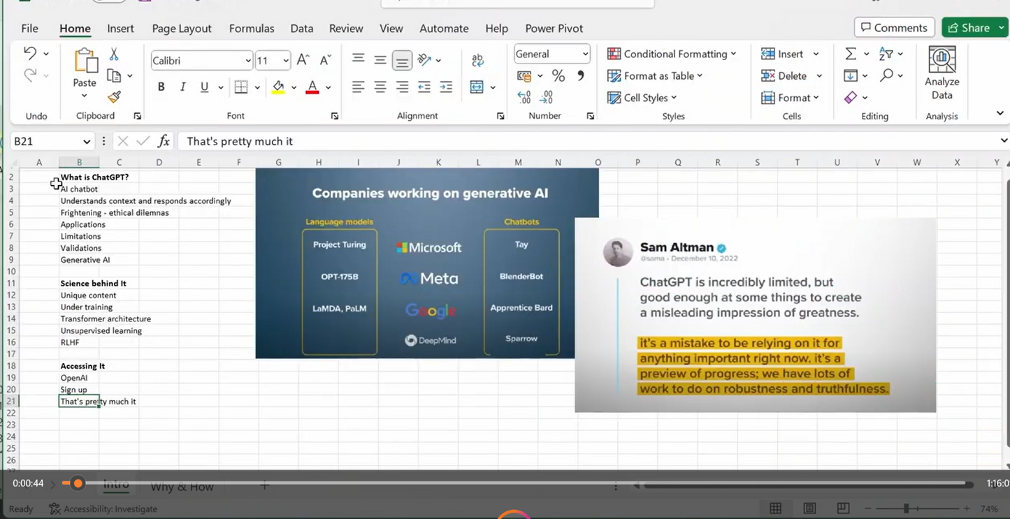 Excel – ChatGPT Video Course