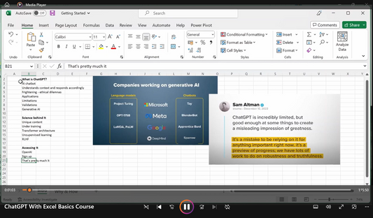 Excel – ChatGPT Video Course